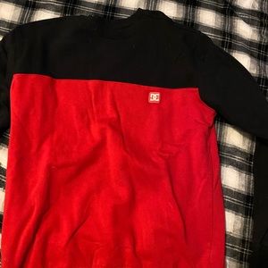 Red and black DC sweatshirt, size large